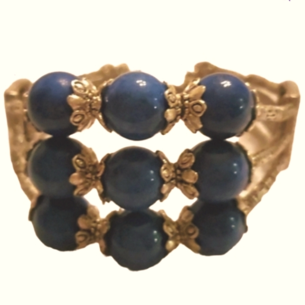 Deep blue fashion Beaded Cuff style bracelet